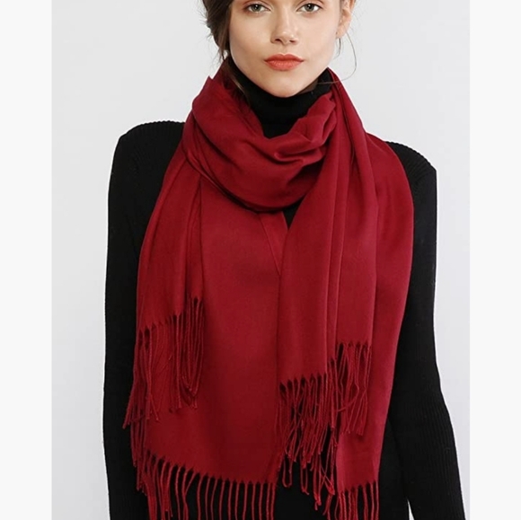 Burgendy Wine Red Pashmina Shawl Scarf Wrap *Nwt* - Picture 7 of 9